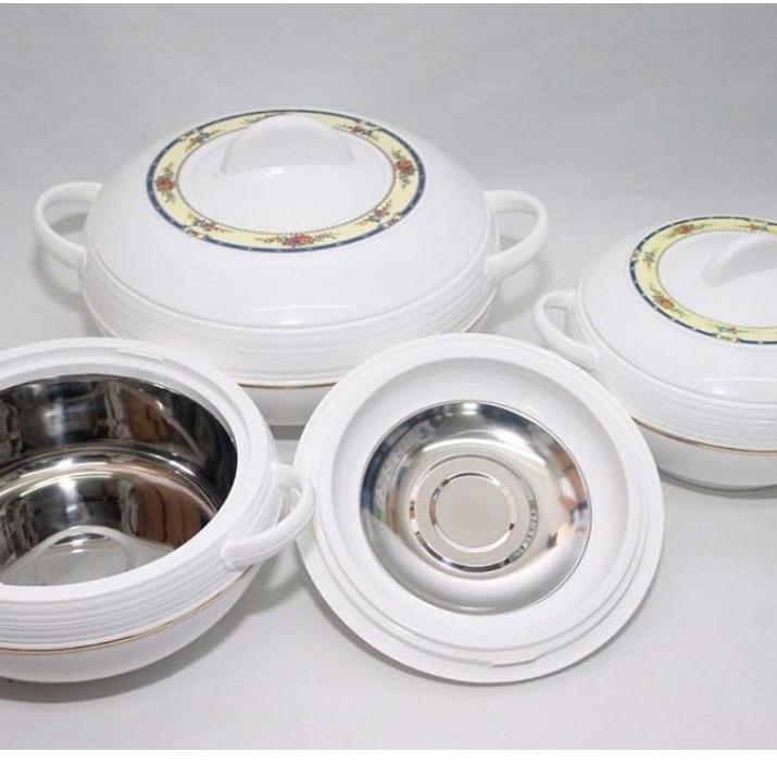 3pc Ambiente Casserole Set - Round Thermal Hotpot for Food Warmer, 3 Sizes (1.2L , 1.6L , 2.5L ) - Cookware 1