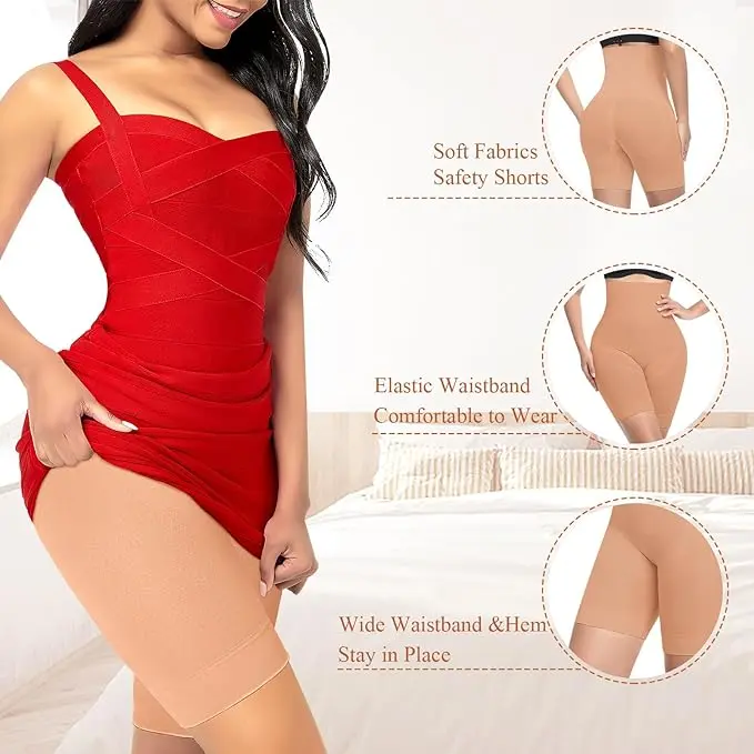 PloppyDolly 3PK Flexible Tummy Control Body Shaper Shorts, High Waisted Thigh Slimmer Smooths & Shapes Your Waist, Hips, and Thighs | Perfect for Everyday Wear or Special Occasions | Comfortable, Breathable Fabric for All-Day Support! Shapewear Womenswear 4
