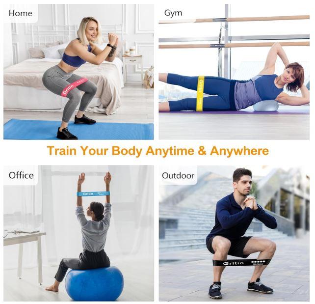 Product Introduction of Resistance Bands, Set of 5 Skin-Friendly Resistance Fitness Exercise Loop Bands with 5 Different Strength Levels - Carrying Case Included - Ideal for Home, Gym, Yoga, Training 7