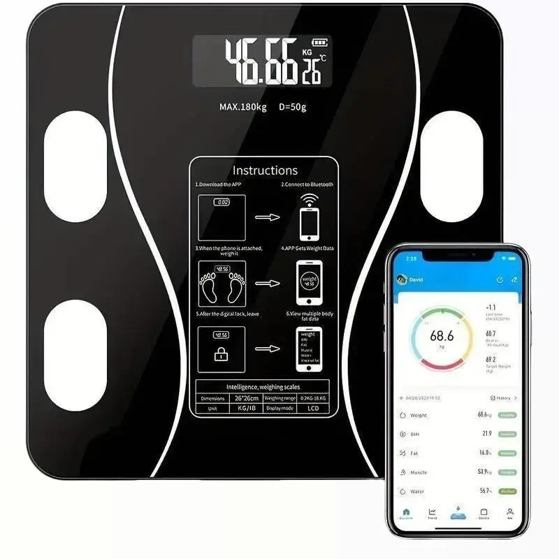 Digital Bathroom Weighing BMI Smart Bluetooth 180kg Capacity Healthcare Weight Scale Weighing Scale | Monitor Your Health This Ramadan & Eid