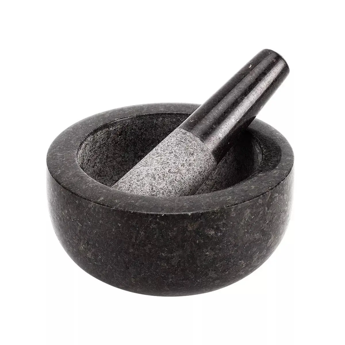 Pestle and Mortar Set Granite Stone Spice & Herb Crusher by Silk Route Home Kitchen Utensils Grinding