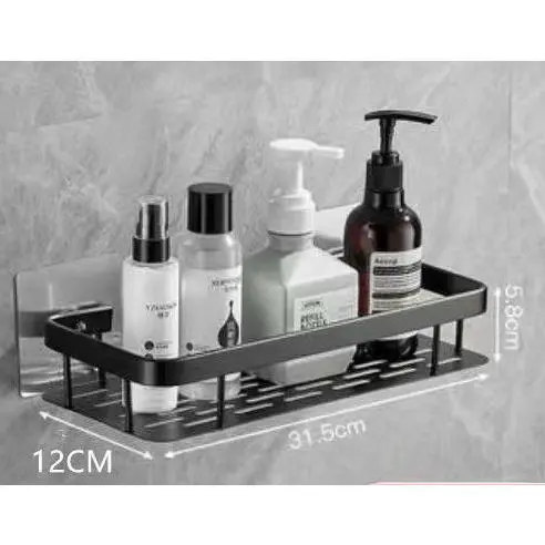 Bathroom Storage Wall Mount Shampoo Makeup Storage Holder Bathroom Accessories No Drilling Wall Shelf Shower Holder for WC 4