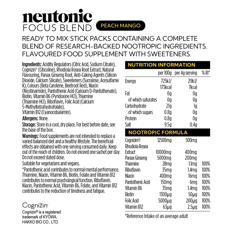 Neutonic | Focus Blend Taster Pack 4 sachets | Supports Cognitive Function & Mental Performance 6