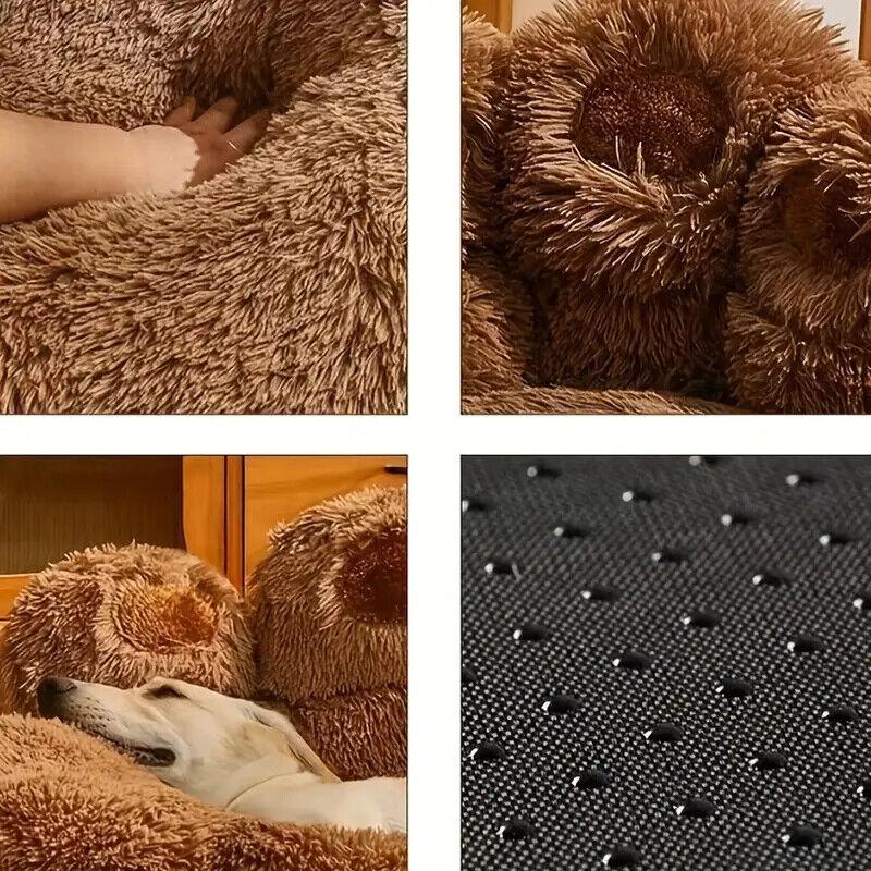 JupiterJX Plush Pet Cat Dog Beds Calming Non Slip Bear Paw Sleeping Cushion For Large Dogs 7