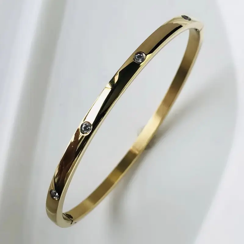Luxury Brand Women's Gold Silver Stainless Steel Bracelets & Bangles - Waterproof Classic Jewelry 2