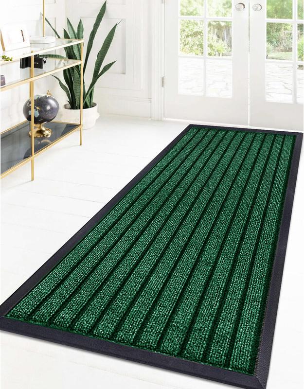 Large Heavy Duty Rubber Barrier Non Slip Door Mat Hall Kitchen Floor Runner Rubber Mats Hallway Bedroom Non-slip Anti-skid Indoor Black 3