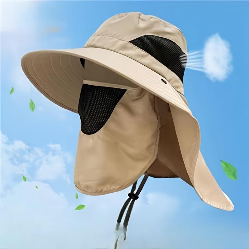 Unisex Wide Brim Boonie Hat With Adjustable Neck Strap, Breathable Mesh For Summer Sun Protection, UV Resistant Camping And Hiking Outdoor Hat 7