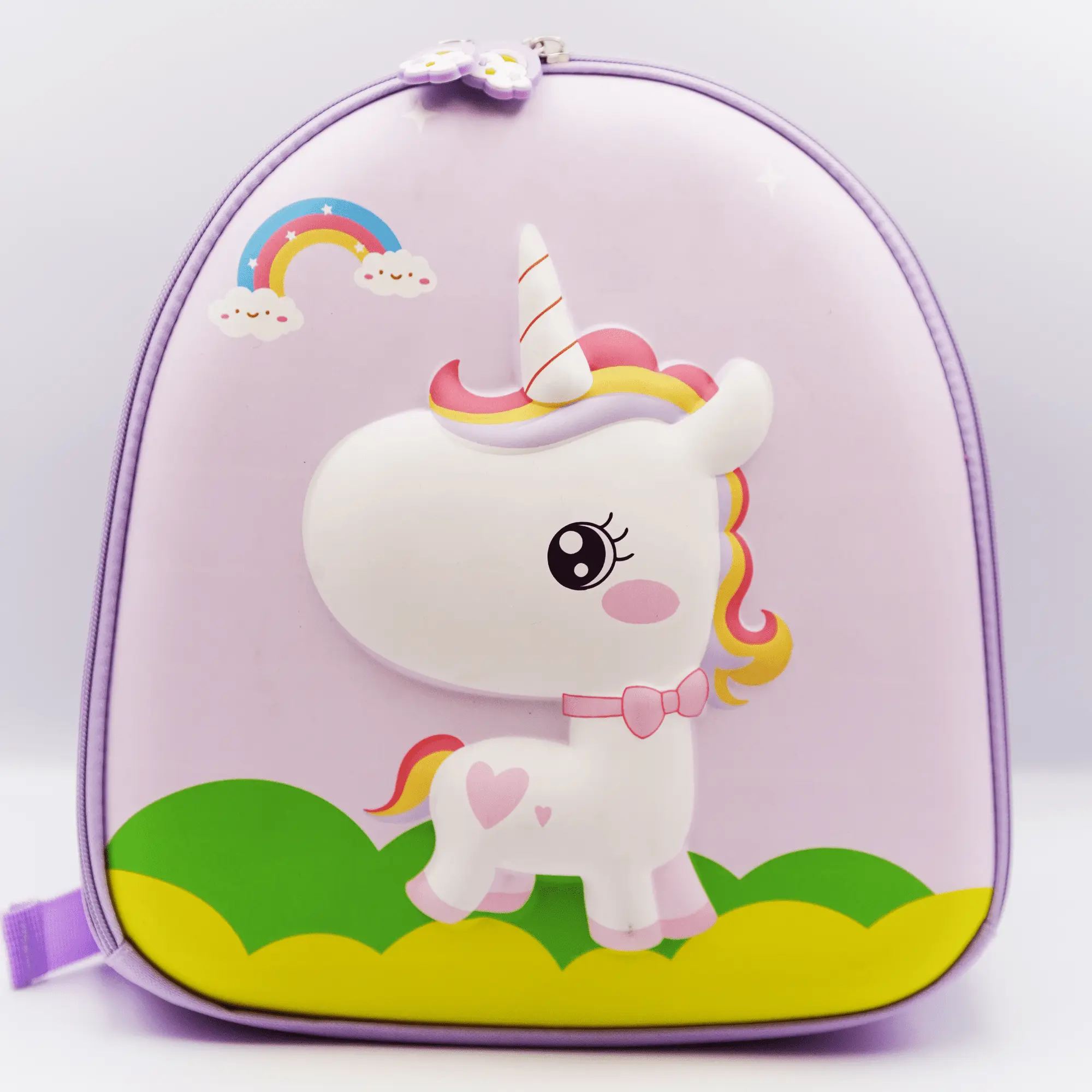 Adorable Light Purple Unicorn Backpack, Cute Kids School Bag, Fashionable Animal Cartoon Drawing, Cute 3D Unicorn Design, Unisex Backpack, Perfect Gift for Unicorn Fans