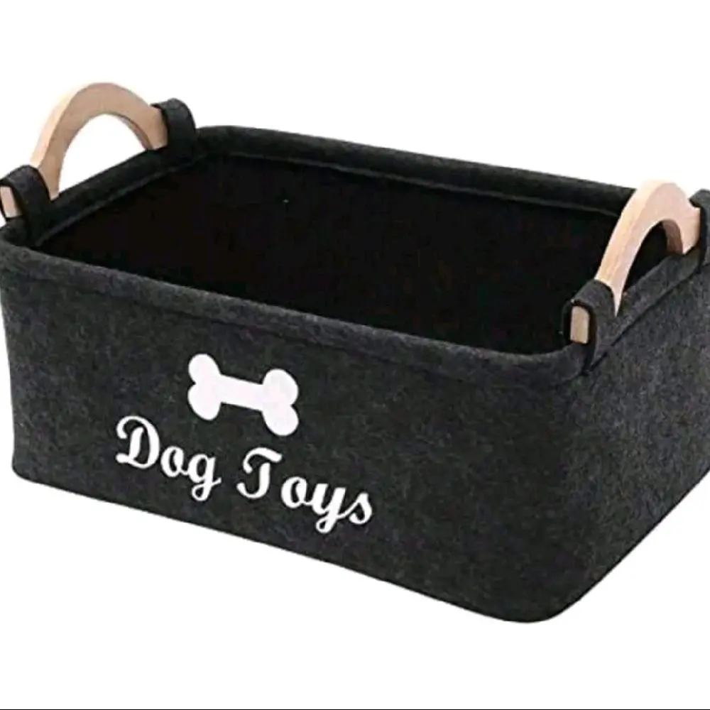Felt Pet Toy Storage Box - Ideal Organiser for Pet Item Organization Dog Basket