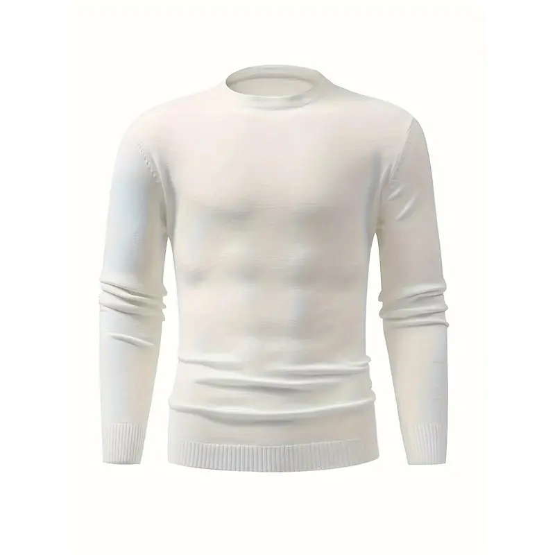 [Autumn Winter Knitted Sweater] Men's Warm Autumn and Winter Round Neck Knitted Sweater with Hood - Plain Color - Cross-border 3