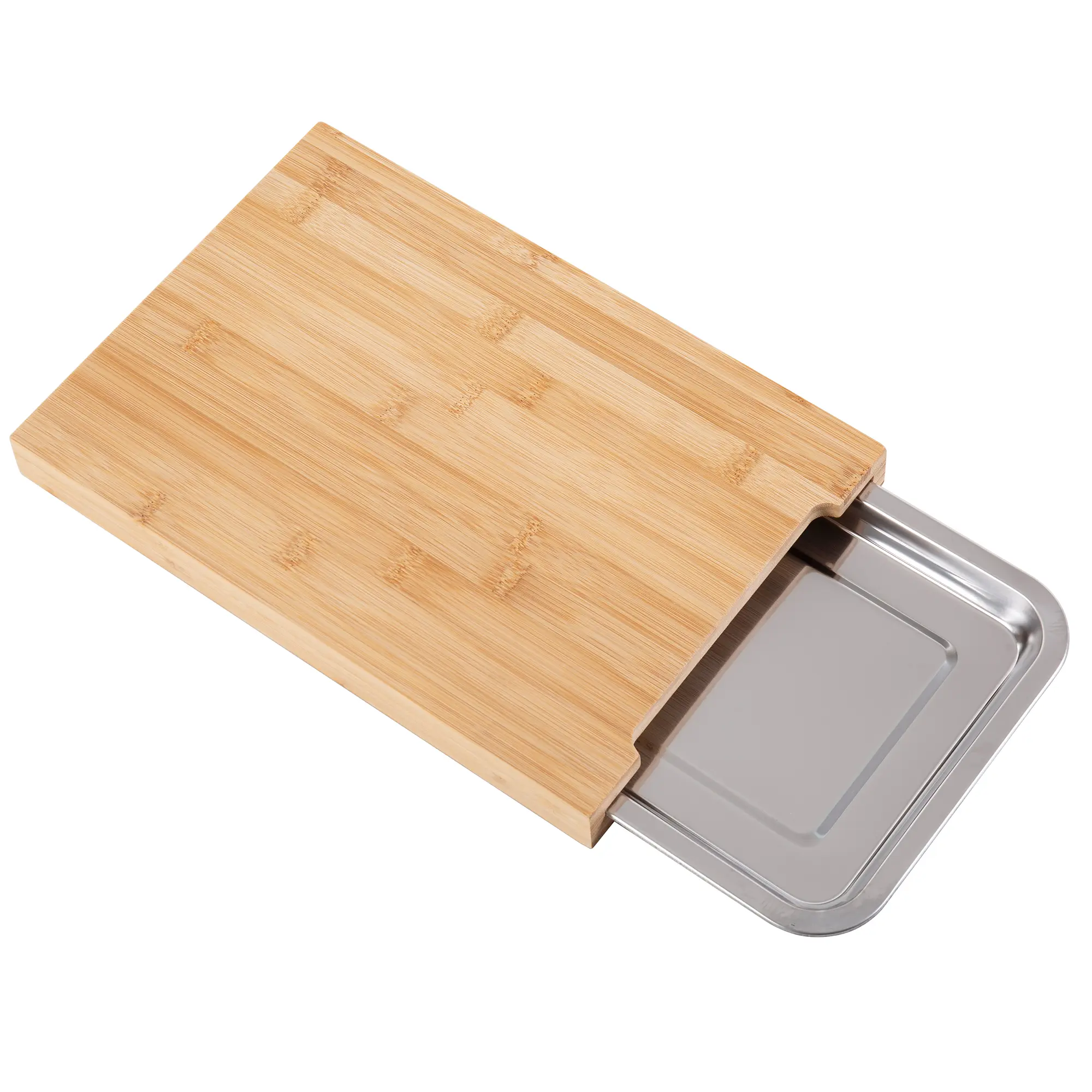 Vencier Premium Bamboo Cutting Board with Sliding Tray - Eco-Friendly Chopping Board for All Your Food Prep! - Kitchen