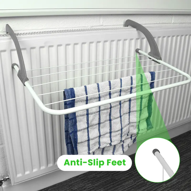 1x GREY Over Radiator Clothes Airer Accessories Laundry Plastic Rack 6