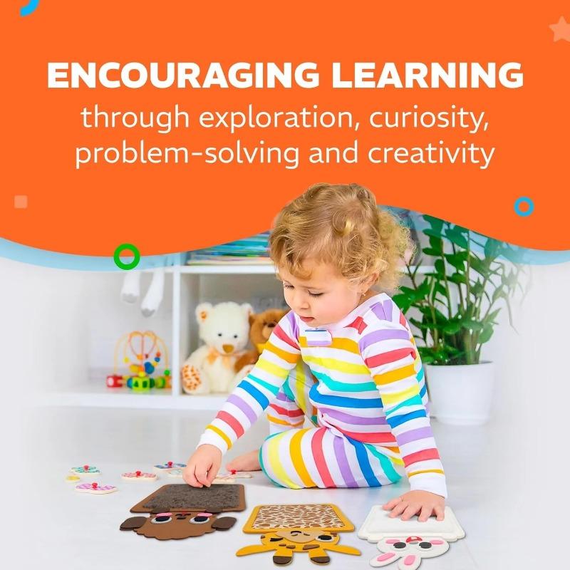 Baby Montessori Sensory Toys Cartoon Animal Cognition Mat Hand-Eye Coordination Education Toy Sensory Tactiles Pad for Autistic 8