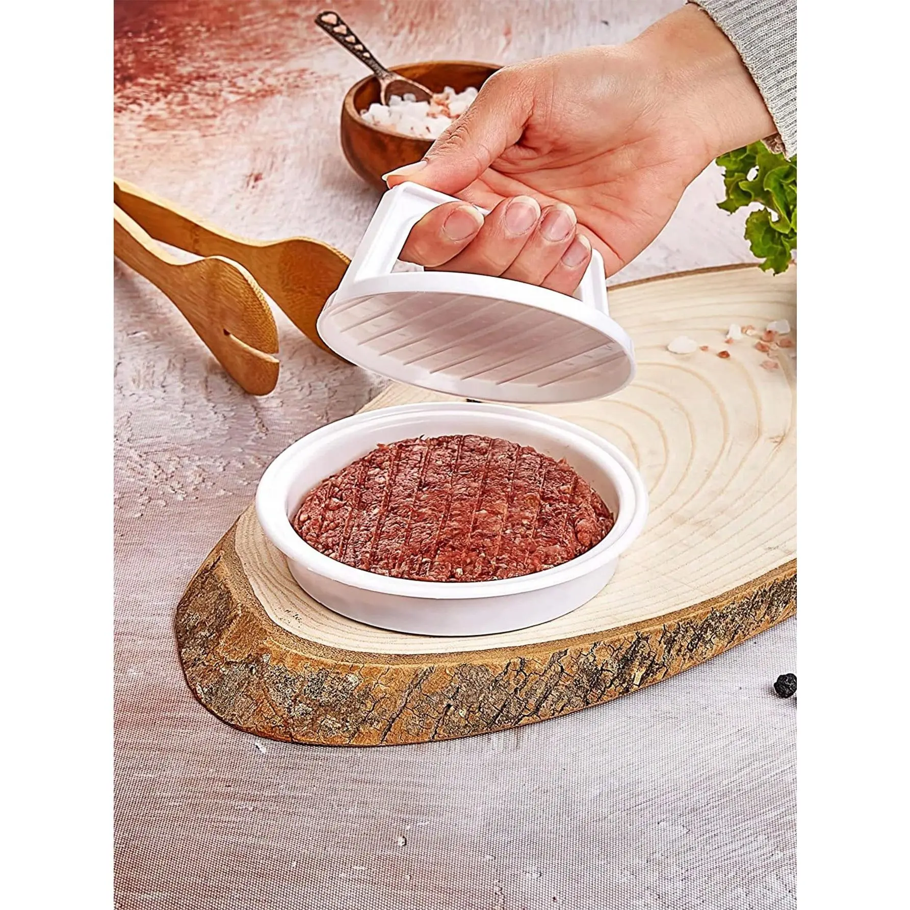 Basic living 1pc Hamburger Press, Stuffed Burger Press, Meat Grill Party  BBQ Burger Maker Mould, Kitchen Tool Accessory, Hamburger Maker Machine