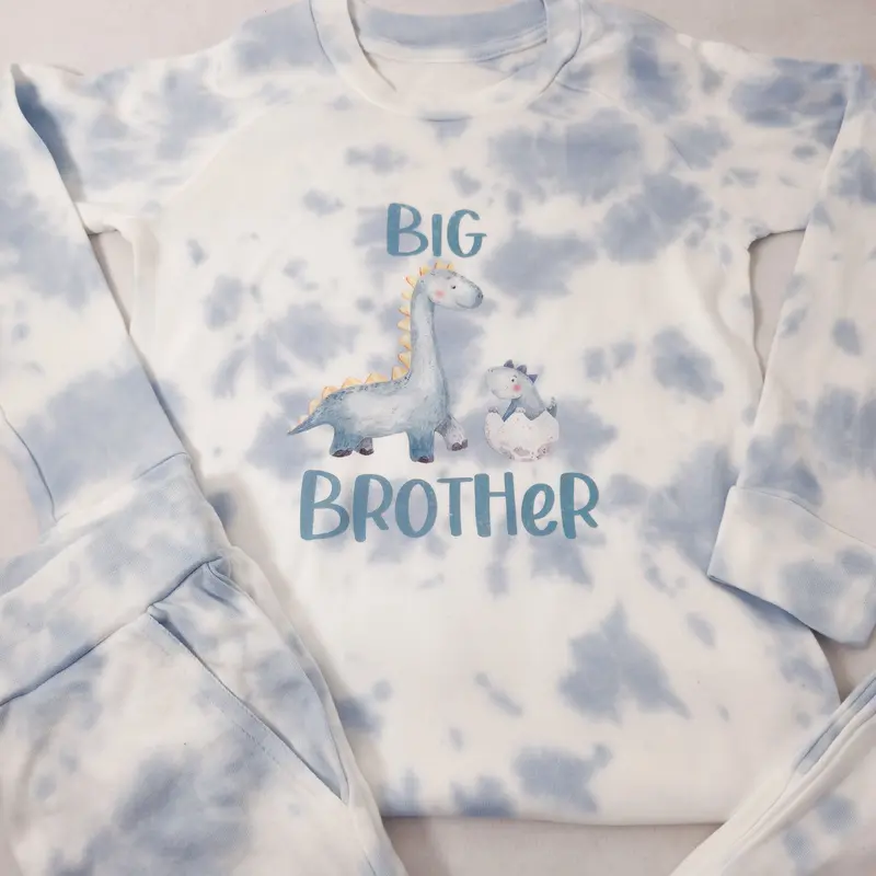 Dovitee Limited Big Brother Tie Dye Loungewear Set for Boys - Tie-Dye Blue, 100% Cotton, Raglan Sleeves, Elastic Waistband, Sizes 12-8 Years 5
