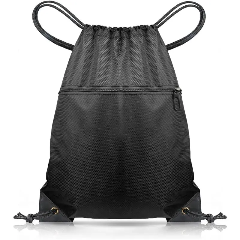 Drawstring Gym Bag, Large Sports Backpack String Swim Drawstring PE Bags for Women Men, Travel Beach School Bag with Waterproof 2