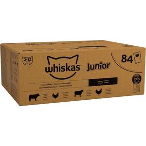Whiskas Junior Classic Selection in Gravy 84 Pouches, Wet Kitten & Cat Food, Selection of Beef, Lamb, Chicken & Poultry, Megapack (84 x 85 g)