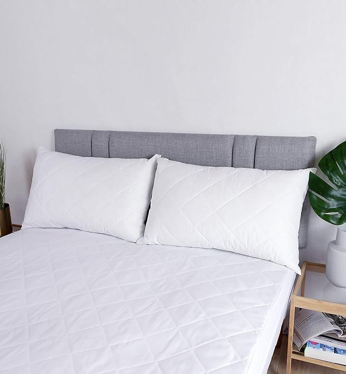 Quilted pillowcase - Quality stuffed pillow, down replacement pillow - Soft hollow fiber hotel pillow 5