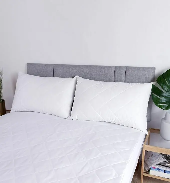 Quilted pillowcase - Quality stuffed pillow, down replacement pillow - Soft hollow fiber hotel pillow 5