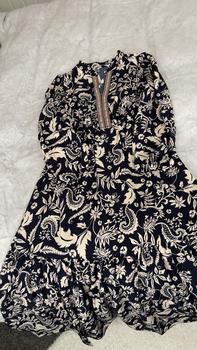 Product Review of Women's Floral Print Embroidered Trim Bishop Sleeve Notch Neck A-line Long Dress, Dresses for Women, Boho Spring & Fall Summer, Maxi Dresses for Vacation, Holiday Dresses, Belleza Fits, Womenswear from u**5 0
