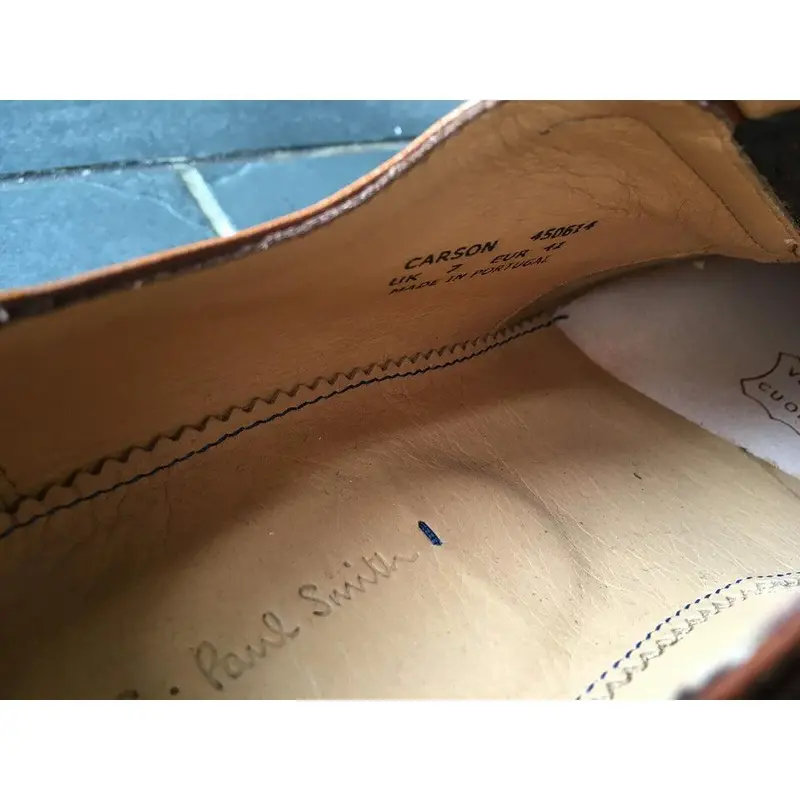 Pre Owned Paul Smith Shoes "PS Collection" TAN Leather Carson Oxford Brogue  UK 7  EU 41 Footwear Comfort 3