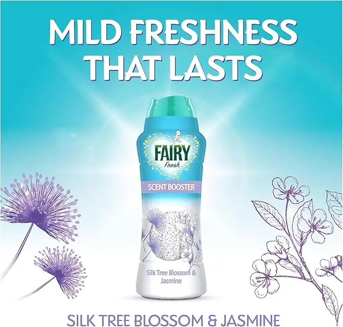 Fairy In-Wash Scent Booster Laundry Beads, For Mild Freshness That Lasts, Suitable for Sensitive Skin, Silk Tree Blossom & Jasmine (570g)