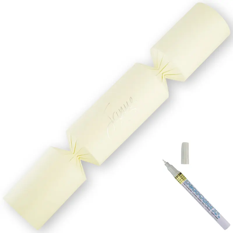 Ivory | 12 Personalise Your Own Crackers | Make & Fill Your Own | With Pen 2