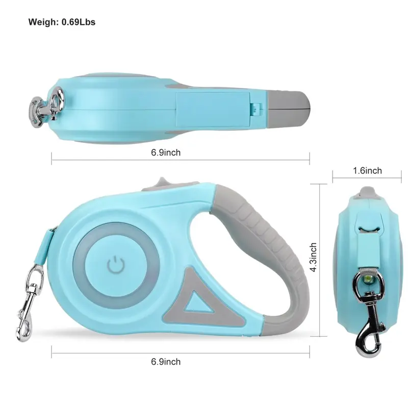 Retractable Led Dog Leash with Led Light and Non-slip Handle, Summer 16 Ft Adjustable Tractor Rope for Night Walks, Dog & Cat Accessories for Large Medium Dogs, Dog Refresher Collar Accessories 7