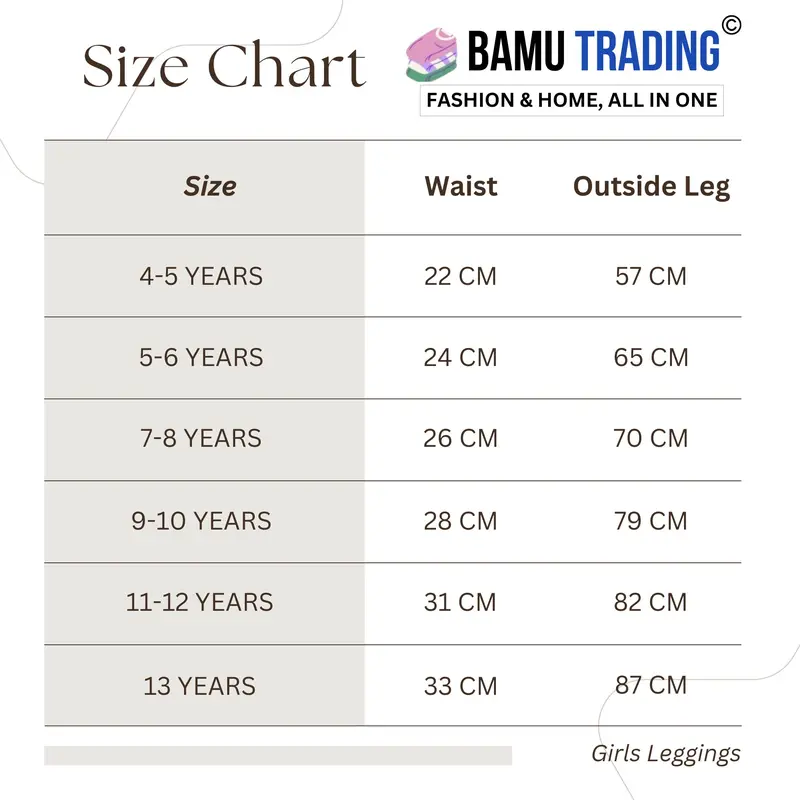 Bamu 2,3 & 5 Pack Girls Kids Children Lycra Cotton Soft Stretchy Leggings with Elasticated Waist (5-14) 4