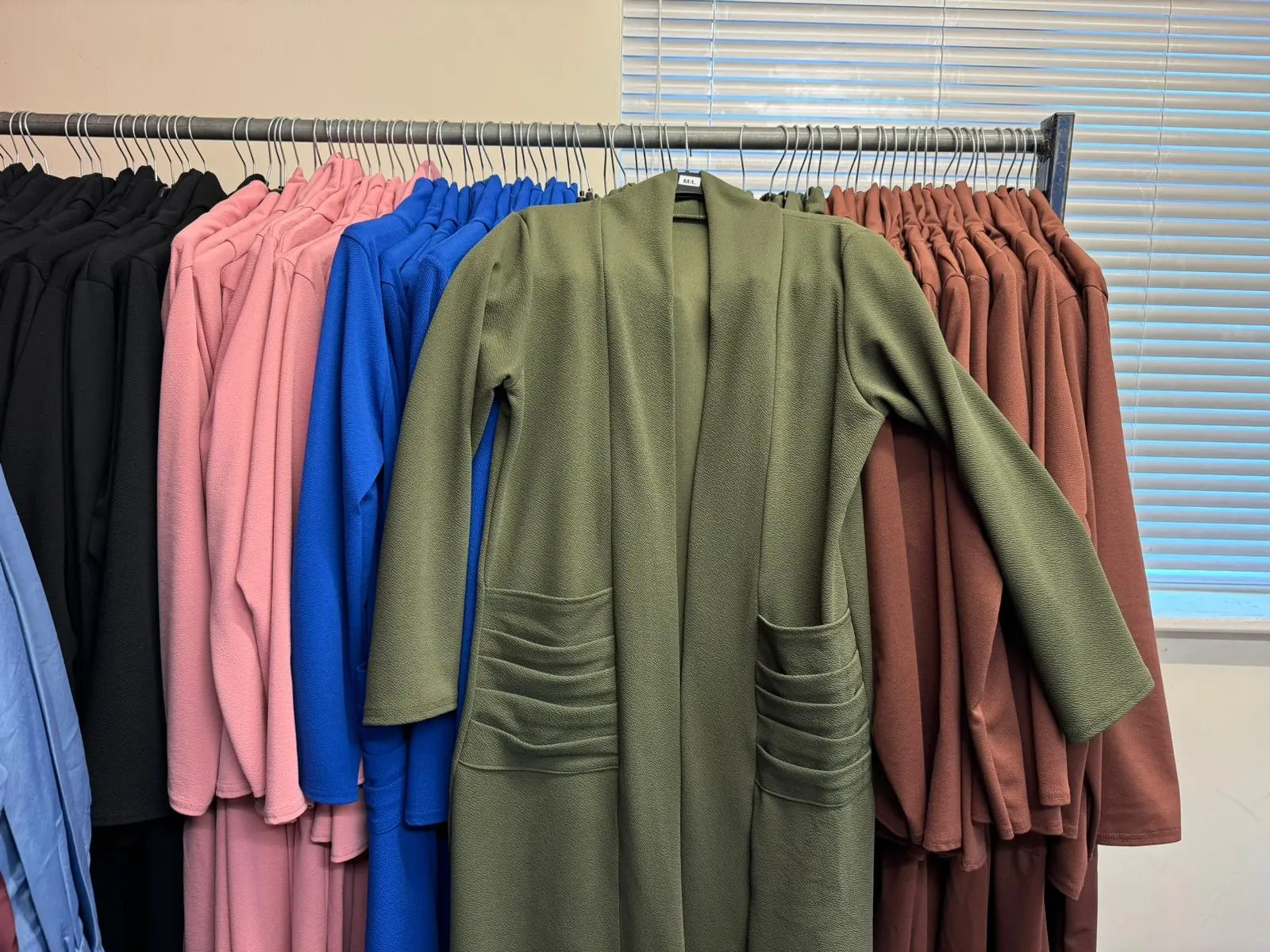 Womens Long Sleeve Pocket Kimono