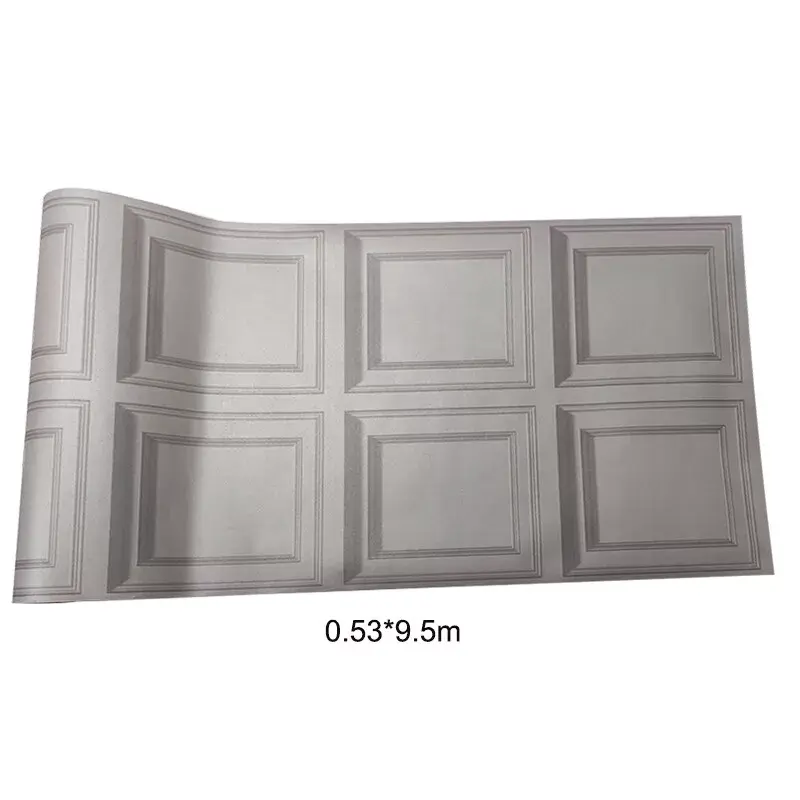 Modern Silver Grey Wallpaper Horizontal Vertical Stripes Embossed WallPaper Roll 2