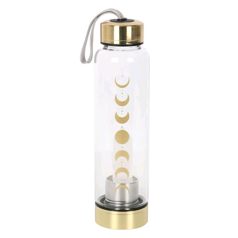 Luna phase clear quartz tower moon glass bottle 0