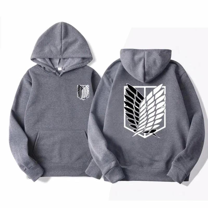 Attack on Titan Men's Hoodie Anime Hoodies Men Women Streetwear Pullover Harajuku Shingeki no Kyojin Hoodies Sweatshirt Clothes Menswear Tops Gamis Long Sleeve Casual Graphic Longsleeves Wetsuit 3