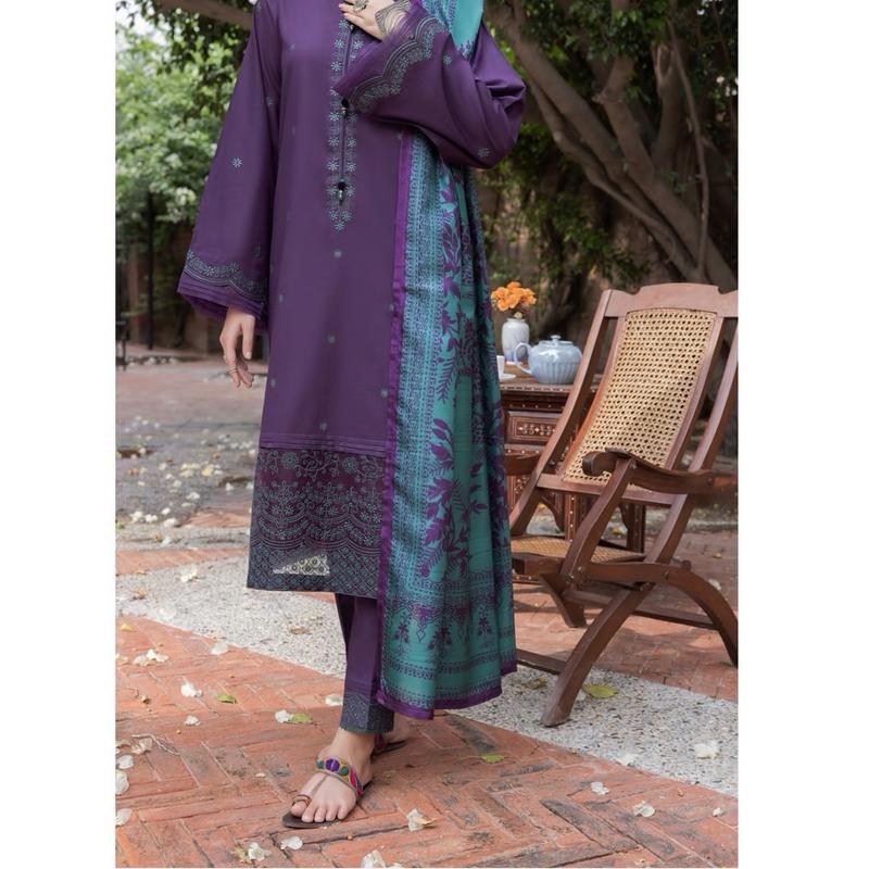 CasualLite Wabasta Printed Linen Women's Suit with Long Shirt, Trouser, and Cotton Silk Dupatta - Dress, Ready to Wear - Womenswear, Underwear 2