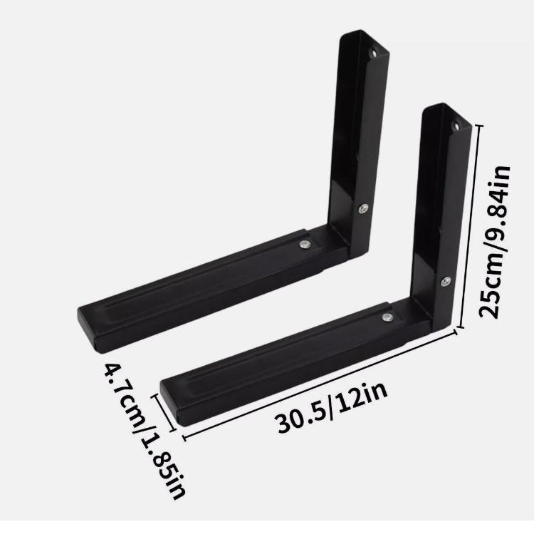 Product Introduction of Heavy Duty Adjustable Stretch Oven Shelf Microwave Bracket Wall Mounted Rack UK - Home Organizer Black 9