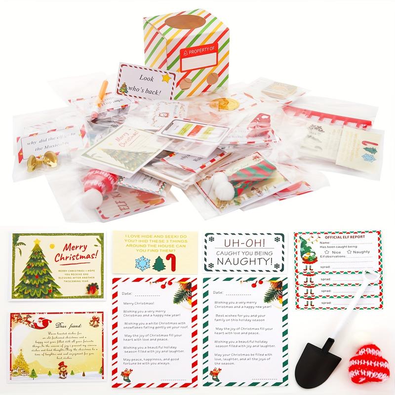 24pcs Elf on the Shelf Advent Calendar Kit, Christmas Countdown with Jokes & Surprises, Festive Home Decor, No Feather, Plastic, Battery-Free, Holiday Seasonal Decor 4