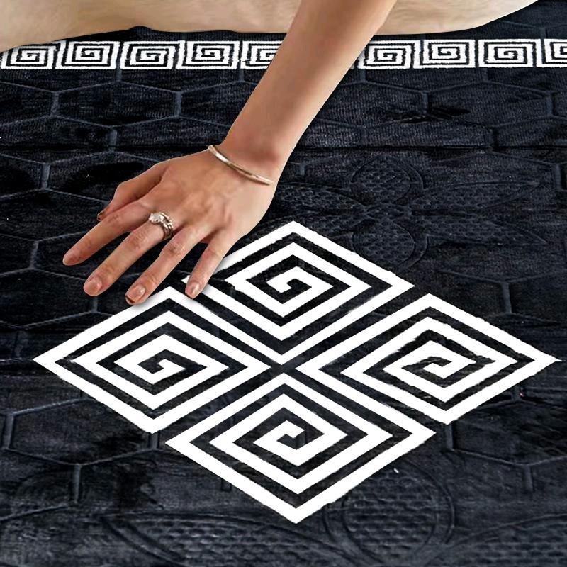 DIAMOND SHAPED GREEKY NON SLIP MACHINE WASHABLE GREEKY DESIGN SOFT 160X230CM AND 200X300CM 8