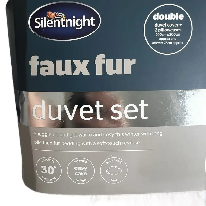 Silent night faux fur duvet set *Soft touch *Fleecy feel *No ironing *Cosy *Teddy bedding double 2