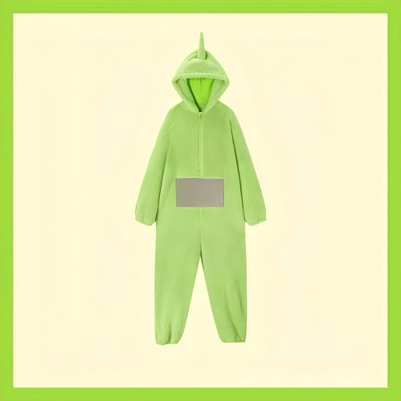 【2025】Teletubbies Onesies, Halloween Cartoon Cosplay Hooded Onesies, Super Soft Flannel Adult Pajamas, Cute Cartoon Teletubbies Onesies, Adult Pajamas, Nightgown, Pajamas 8