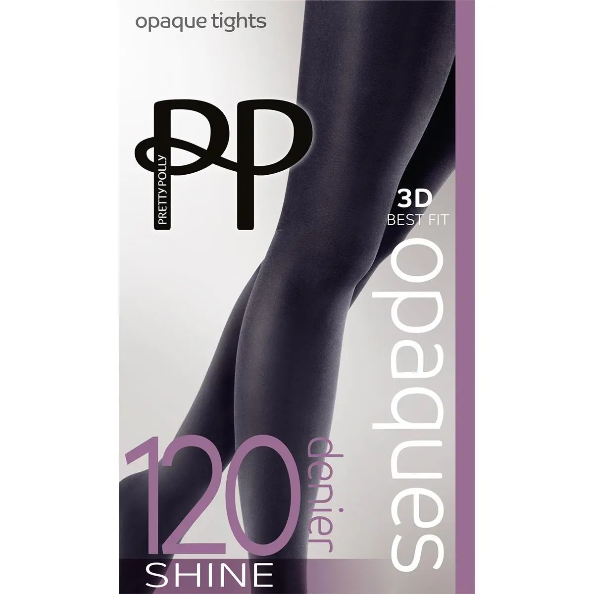 Pretty Polly Premium Opaques 120 Denier 3D Shine Tights - Black
