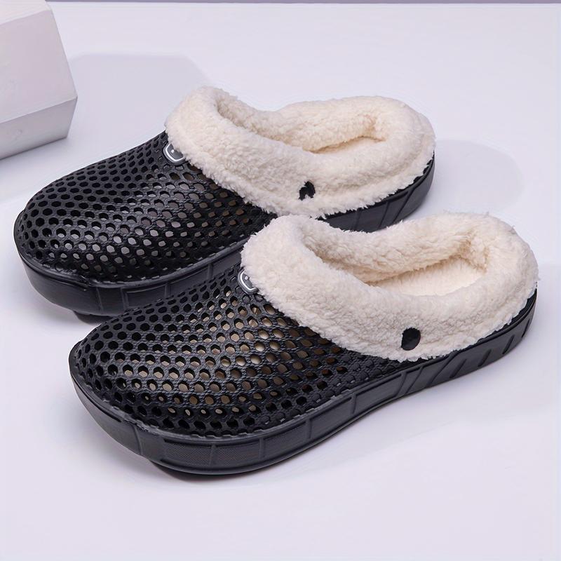 Women's Winter Warm Clogs With Fleece Lining, Comfortable & Fashionable Outwear Non-slip Slippers 1
