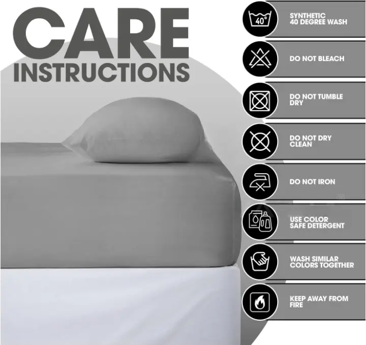 Fitted Sheet 30cm Extra Deep Bed Sheet – Soft, Wrinkle-Resistant, Easy Fit Elastic Corners – Single Double King Sizes – Bedding Cover for Mattress 2