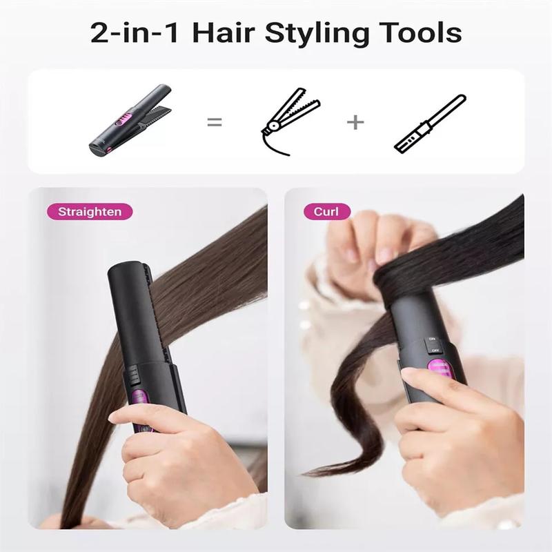 2-in-1 Cordless Portable Hair Straightener & Curler – Wireless Styling Pocket straightener Lightweight Comfort 3