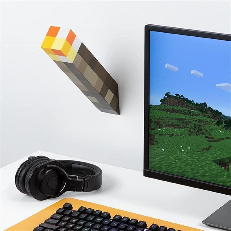 Product Introduction of Minecraft Game Torch Lamp Led Night Light Home Decors USB Rechargeable Kids Gift MC Wall mountable Game fans Home Decoration Gifts for Gamers Soft light without glare 9