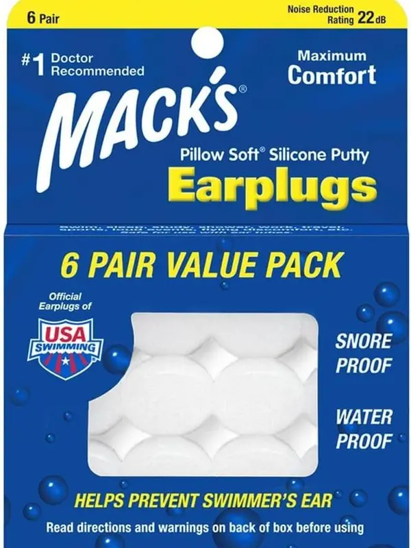 Mack's Pillow Soft Silicone Earplugs 6 Pairs,12 Count (Pack of 1) Comfort 0