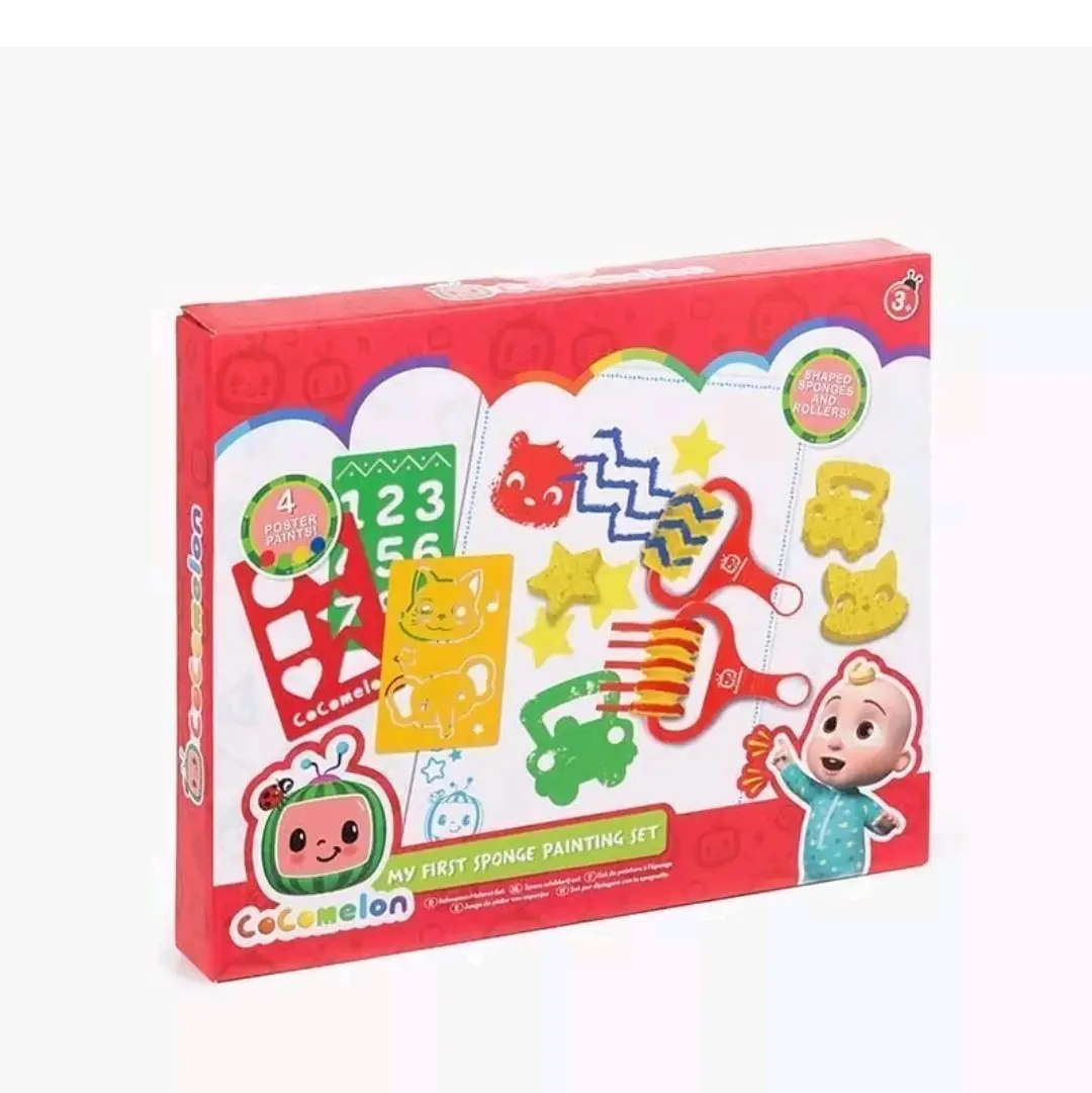 Cocomelon My First Sponge Painting Kit | Paints Stencils Sponges