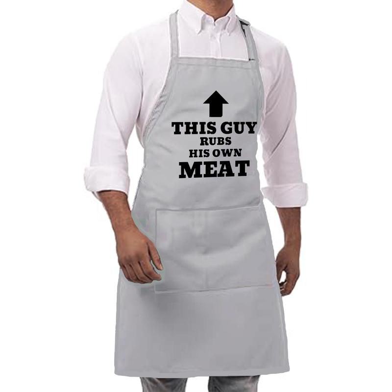 Gift Goat This Guy Rubs His Own Meat Kitchen BBQ Apron Adjustable Comfortable Gift, grilling, cooking 2