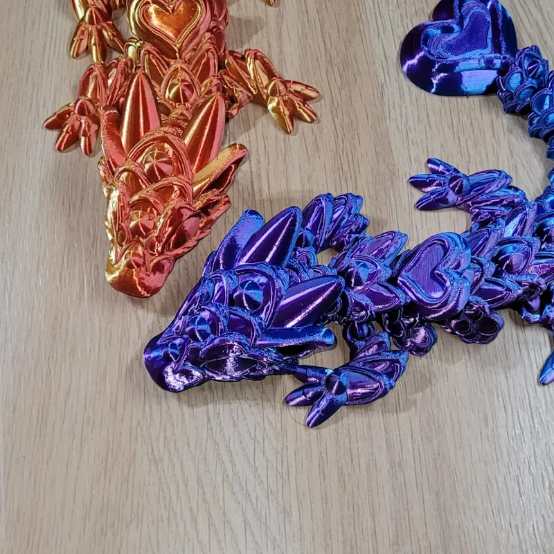 Heart Dragon  - Articulated & Flexible 3D Printed CinderWing3D Magical Shiny Ornaments Gift 5