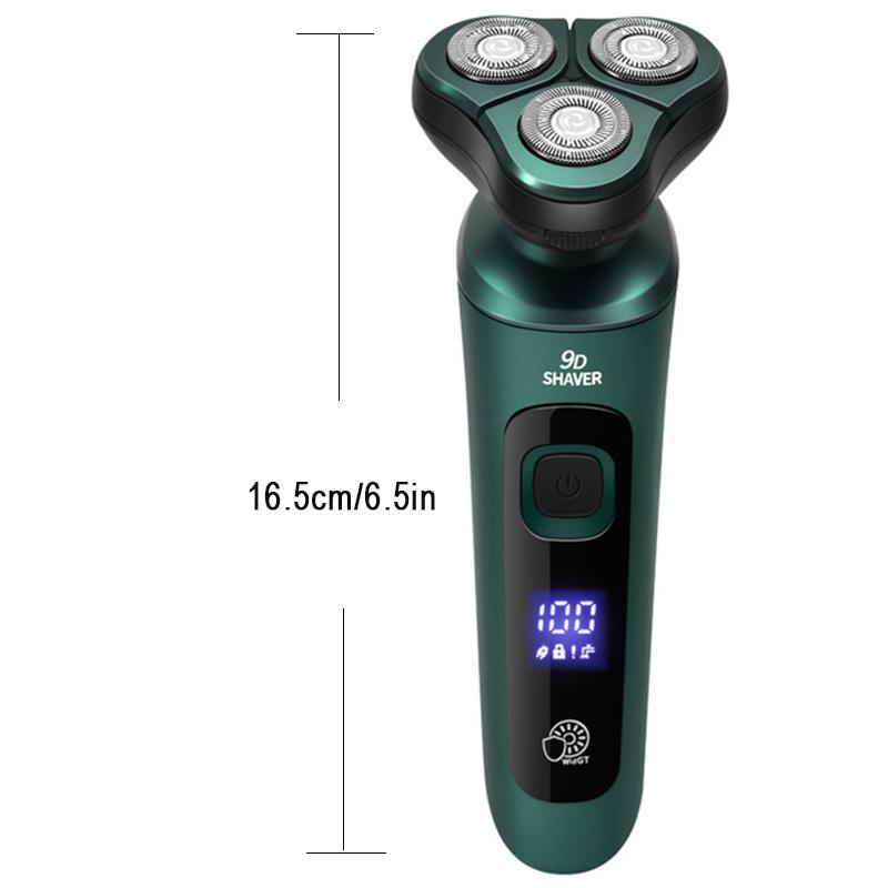 1PC men's electric shaver, 4 in 1 smart electric shaver LCD digital display three head floating shaver washing multi-functional beard knife Smooth Comfort 5