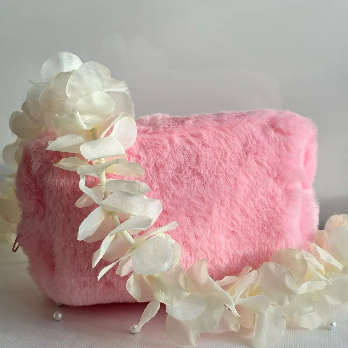 Soft and Cute Pink Cosmetic Bag for Women